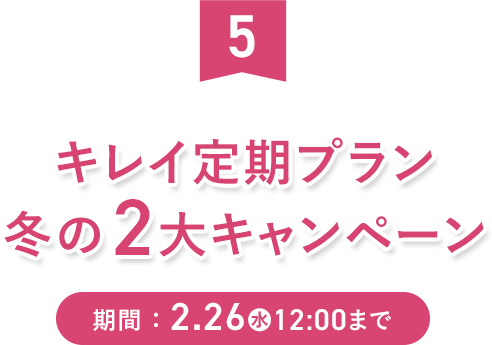キレイ定期プラン 冬の2大キャンペーン