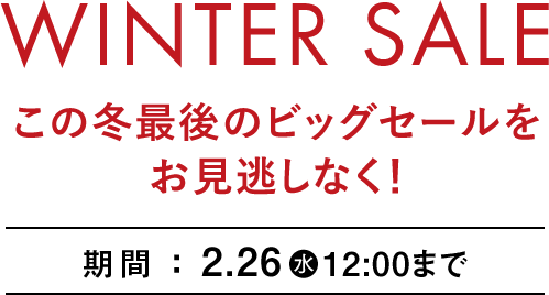 この冬、お得が盛りだくさん！WINTER SALE