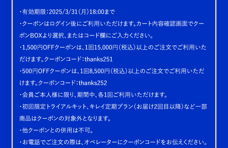 有効期限：2025/3/31（月）18:00まで