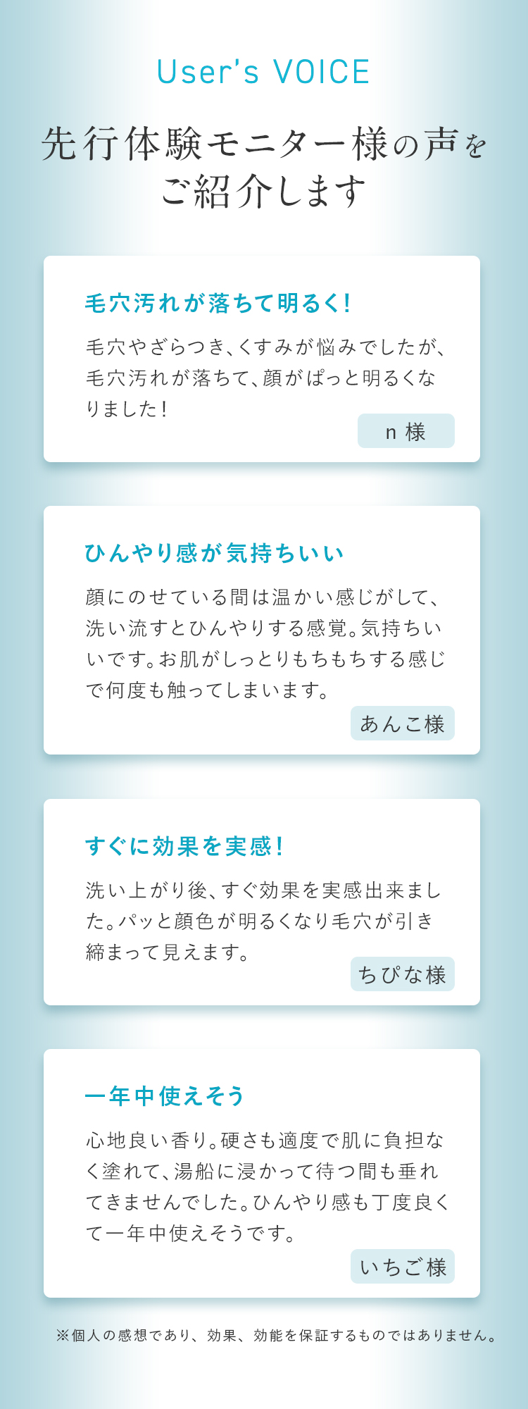User’s VOICE
