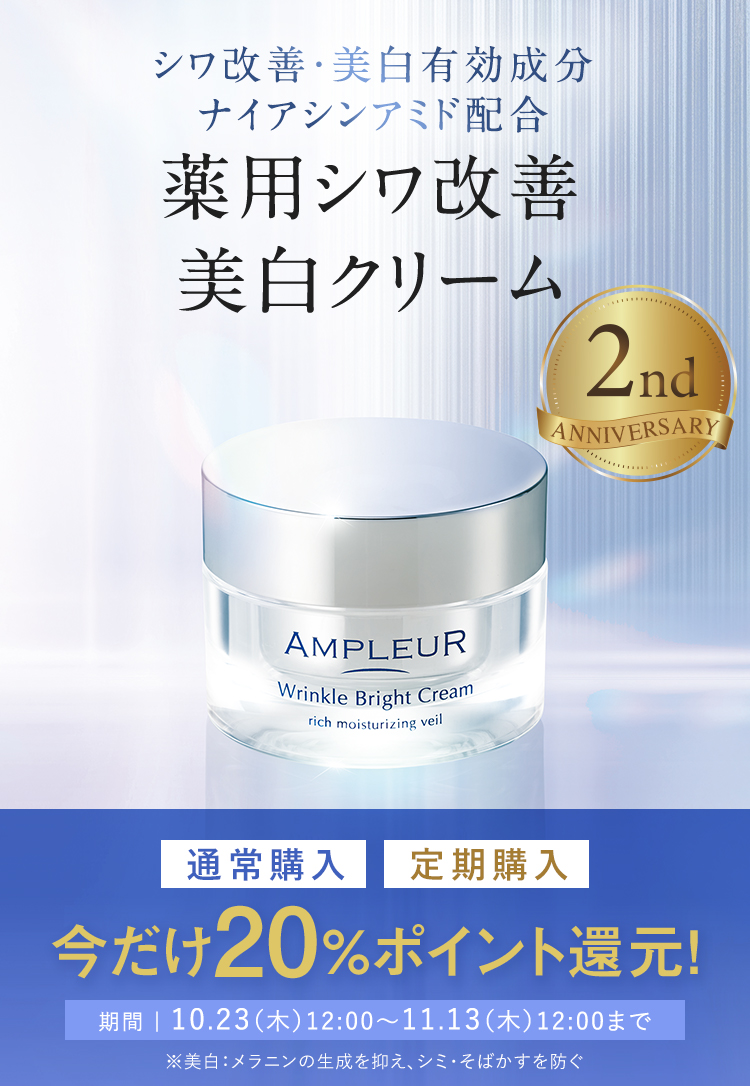シワ改善・美白有効成分ナイアシンアミド配合　薬用シワ改善美白クリーム [通常購入][定期購入]今だけ20%ポイント還元！