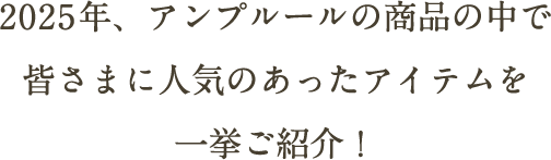 2025年、アンプルールの商品の中で皆さまに人気のあったアイテムを一挙ご紹介！
