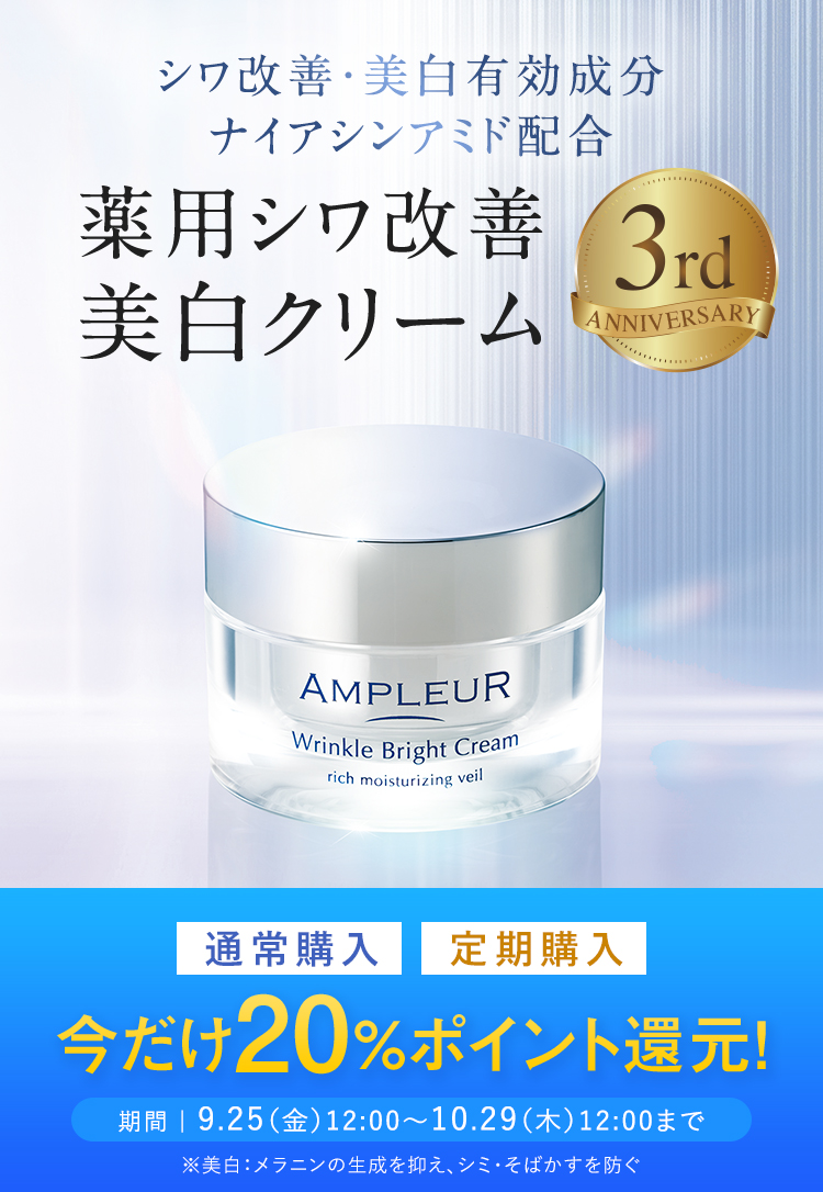シワ改善・美白有効成分ナイアシンアミド配合　薬用シワ改善美白クリーム [通常購入][定期購入]今だけ20%ポイント還元！