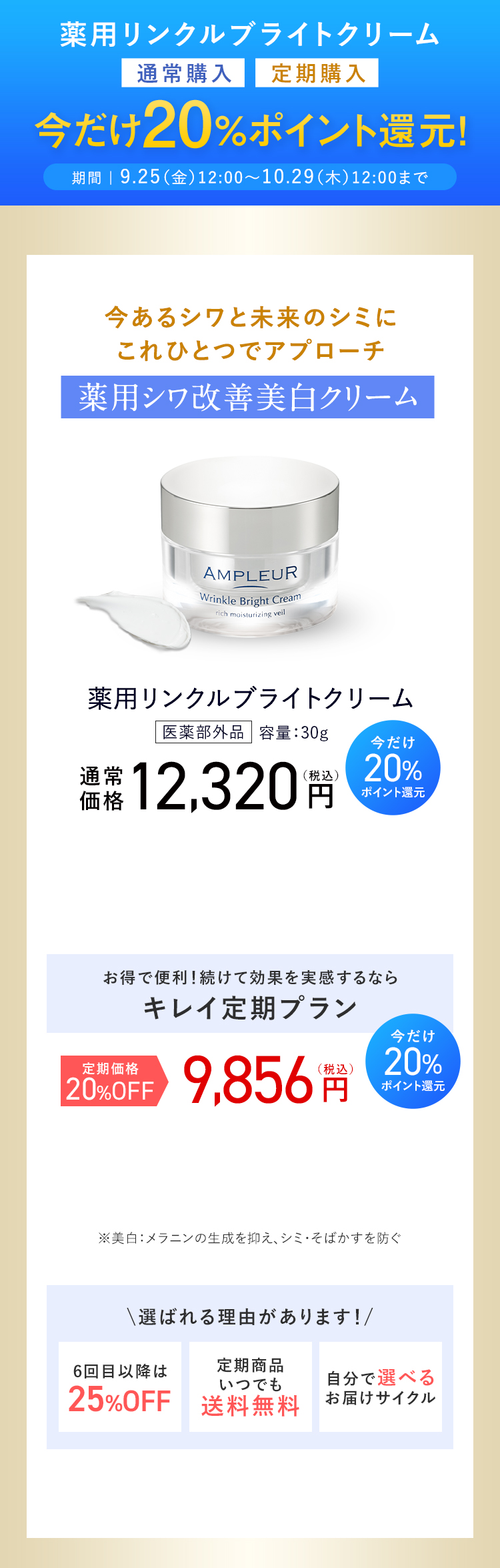  [通常購入][定期購入]今だけ20%ポイント還元！ 今あるシワと未来のシミにアプローチ