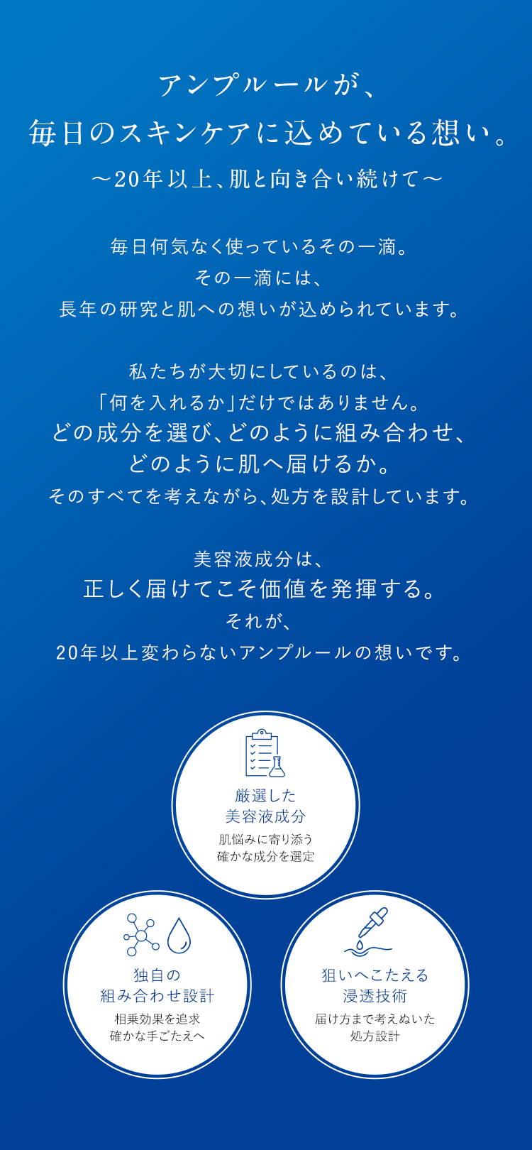 アンプルールが、毎日のスキンケアに込めている想い。